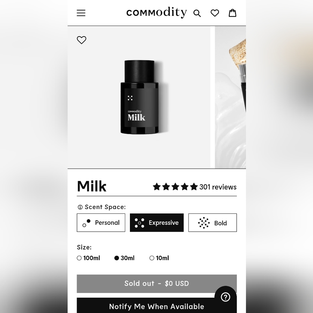 NEW COMMODITY MILK PERFUME